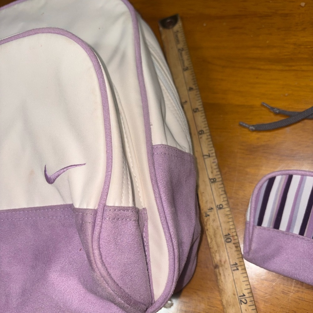 Nike Brasilia JDI Kids' Mini Backpack in a Platinum Violet Plum Dust colorway - Picture 14 of 16